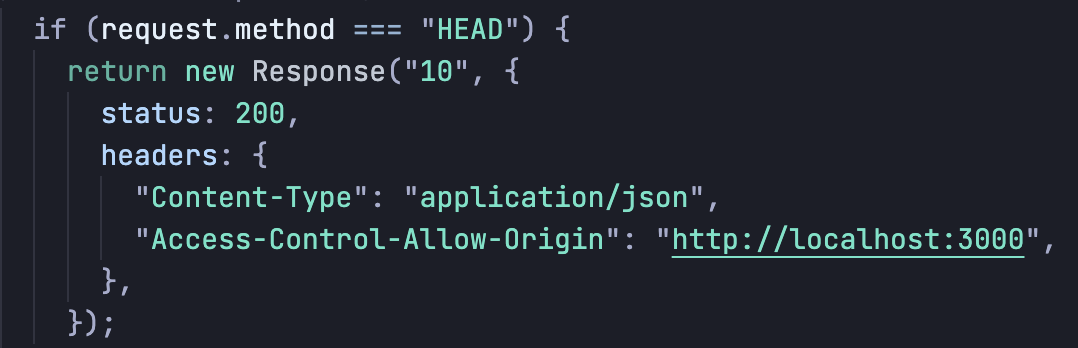 Screenshot of the server's code showing that we're now setting the additional Access-Control-Allow-Origin header
